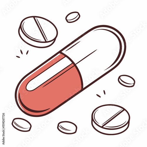 Medicine capsule and pills healthcare treatment pharmacy drugs