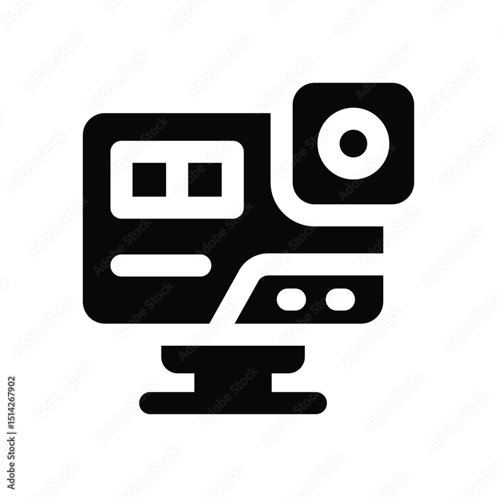 Fototapeta premium camera glyph icon. Strong and solid vector icon for websites, mobile interfaces, presentations, and visual branding. High quality and easy to edit.