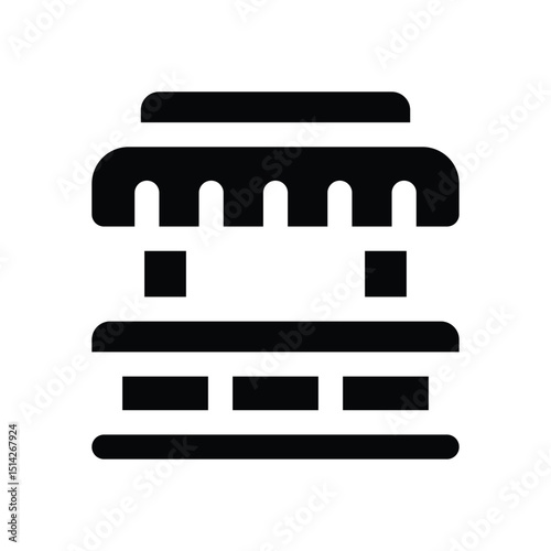 beach bar glyph icon. Strong and solid vector icon for websites, mobile interfaces, presentations, and visual branding. High quality and easy to edit.