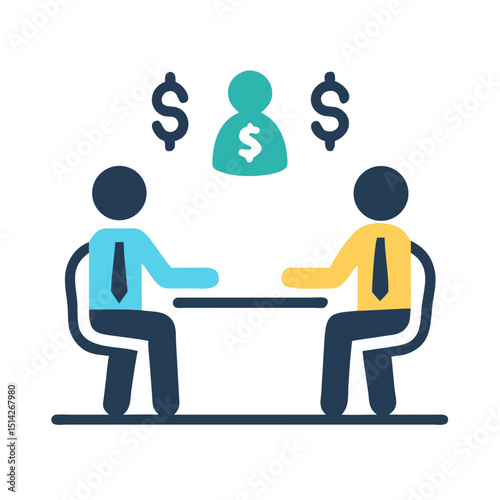 Businessmen negotiating deal investment finance agreement meeting