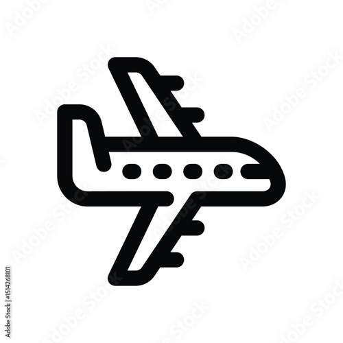 airplane line icon. Clean and minimalist vector icon for websites, mobile apps, presentations, and logos. Fully scalable and customizable for any project.