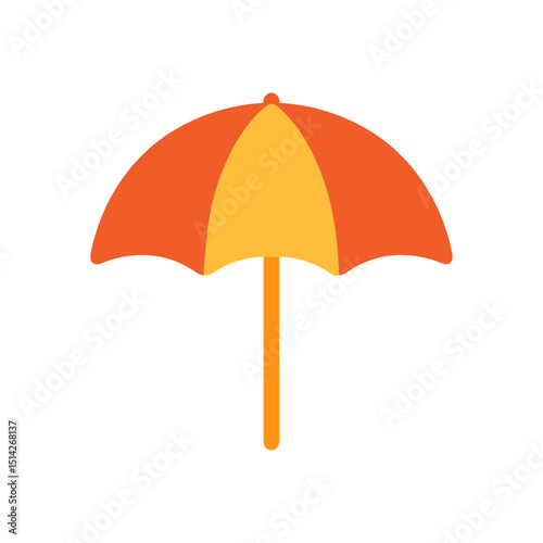A graphic  an umbrella with alternating orange and yellow panels