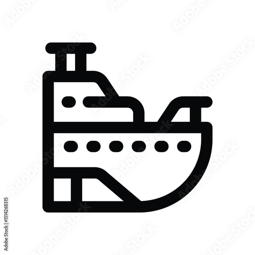ship line icon. Clean and minimalist vector icon for websites, mobile apps, presentations, and logos. Fully scalable and customizable for any project.