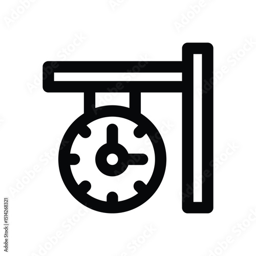 clock line icon. Clean and minimalist vector icon for websites, mobile apps, presentations, and logos. Fully scalable and customizable for any project.