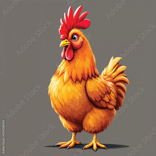 Chicken Cartoon Vector Illustration isolated