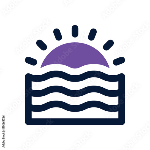 sunset duotone icon. Sleek and modern vector icon for websites, mobile apps, marketing materials, and corporate design. Fully scalable and ready to use.