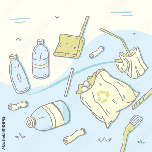 Litter pollution plastic bottles straws bags environment