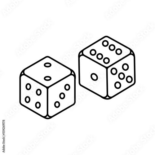 Dice icon white on background
