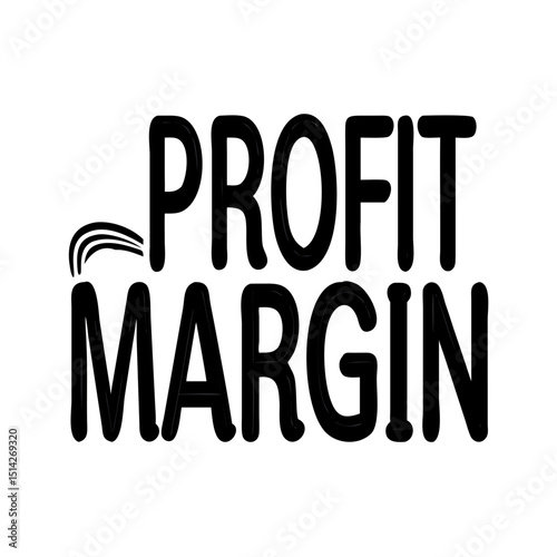 Profit margin silhouette design, clean cutout vector shape for business graphics