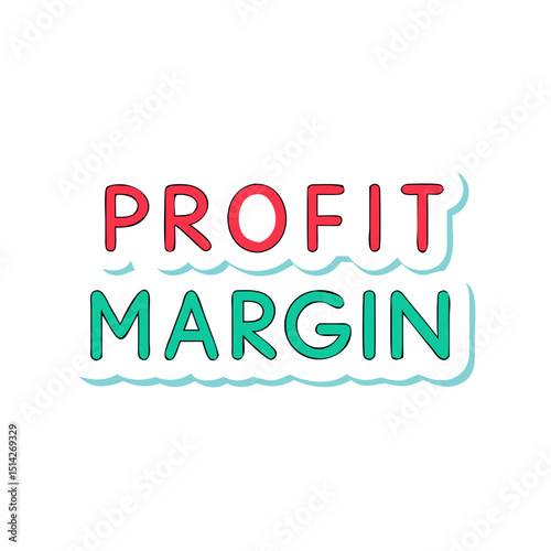 Professional profit margin design element isolated on white background