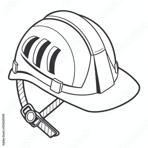 Professional safety helmet illustration clean cutout transparent background