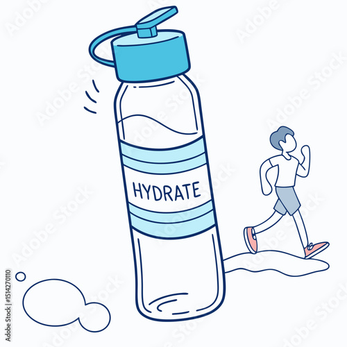 Large water bottle hydration for fitness runner jogger