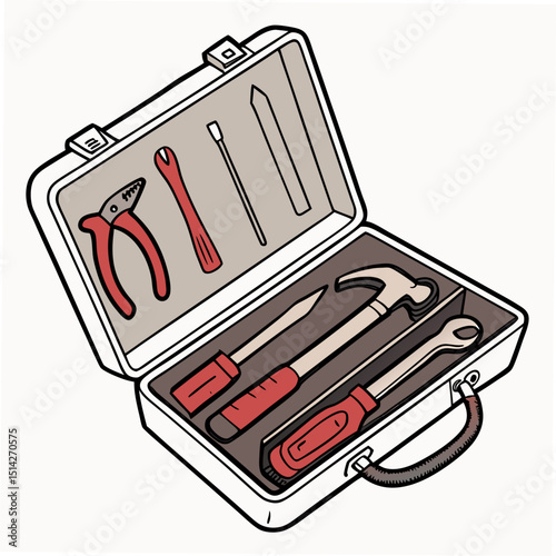 Professional tool kit illustration isolated on white background