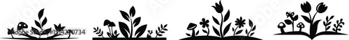 Vector Illustration of Fairy Garden Floral Element

