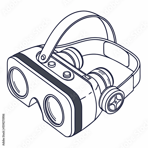 Professional vr headset illustration isolated on white background