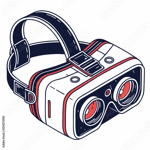 Professional vr headset illustration isolated on white background