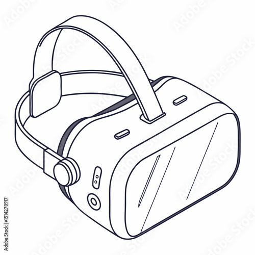 Professional vr headset illustration clean cutout transparent background