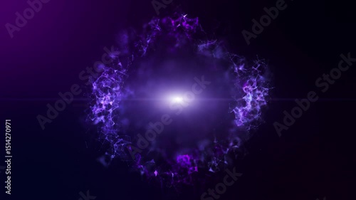 Abstract glow circle, blue plexus energy ring.