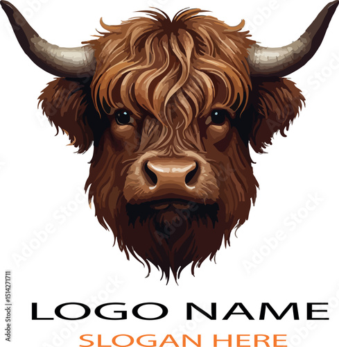 cute cow head logo vector .
