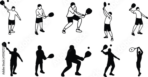 Dynamic Tennis Player Silhouette Design.