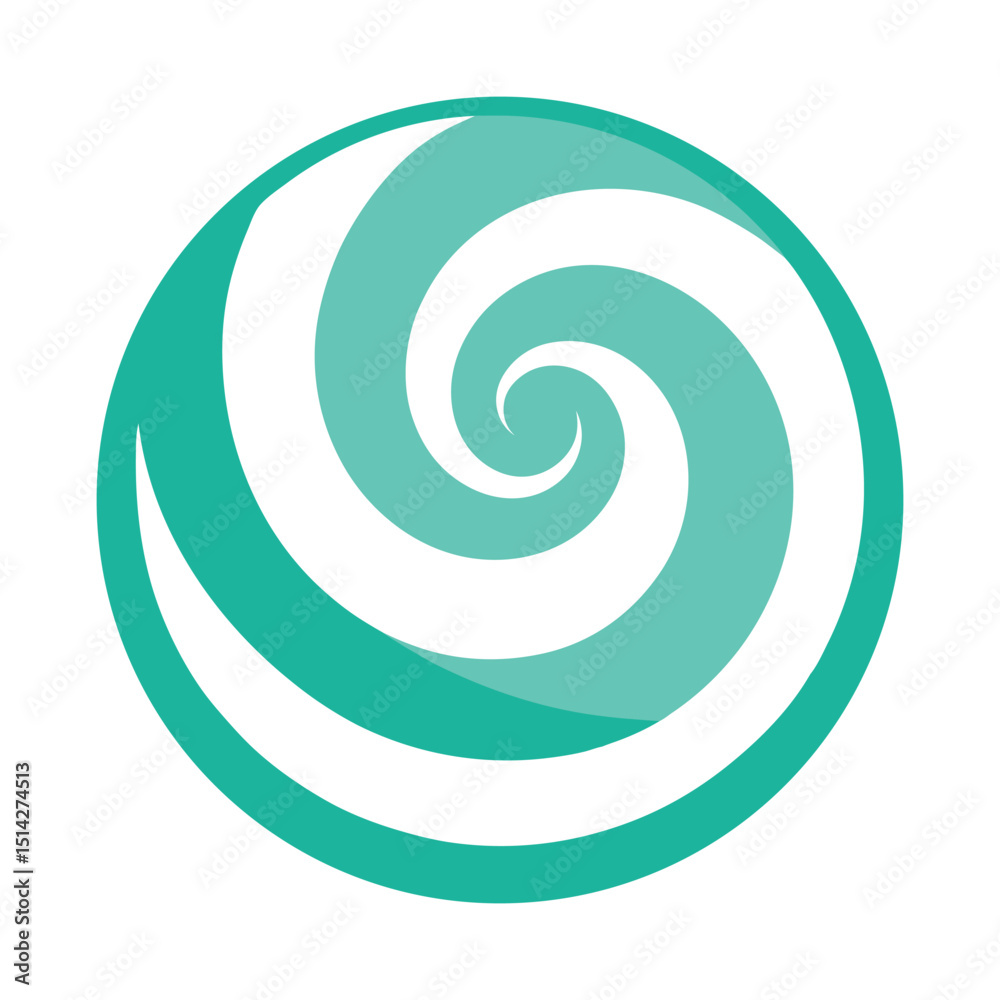 Naklejka premium Mint Swirl Candy with Clean Lines