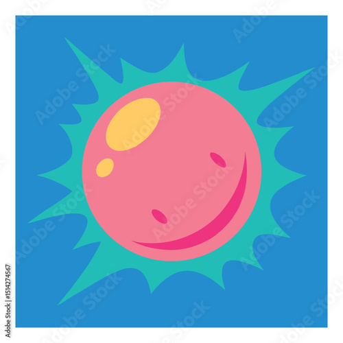 Bubble Gum Ball Explosion Vector
