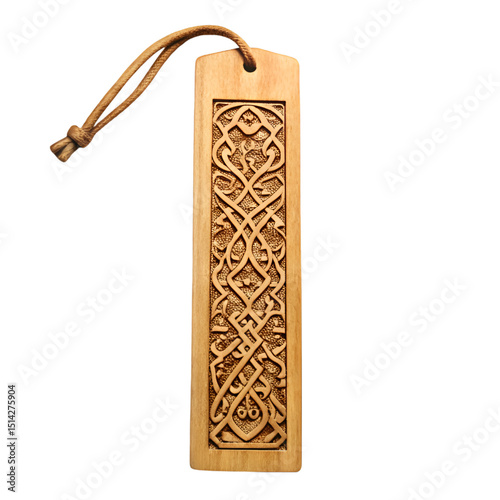 Polished wooden bookmark with engraved Arabic calligraphy
