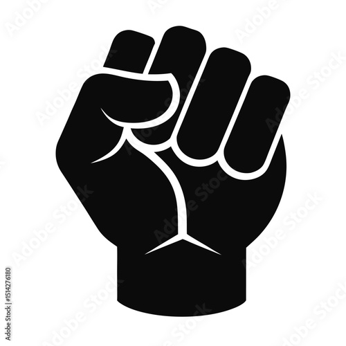 Black silhouette of a raised fist icon
