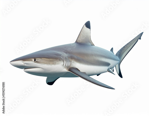 Blacktip Reef Shark (Carcharhinus melanopterus) Swimming Gracefully in Clear Tropical Waters – Perfect for Marine Biology, Underwater Photography, Ocean Life Education, and Conservation Concepts photo
