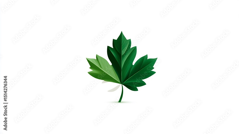 Fototapeta premium Elegant green maple leaf logo design illustration for nature and environment