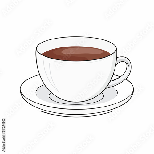 Simple coffee scene with cup and saucer, ideal for morning or cafe concepts.