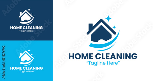 Professional Home Cleaning Logo Design with Modern Style and Clean Icon