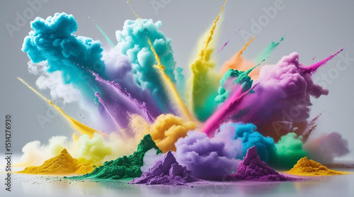 Dynamic Holi Powder Color Blast photo