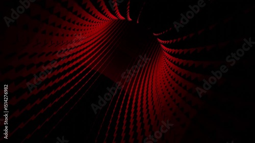Endless Dark Red Cubic Tunnel with Seamless Motion in Futuristic Loop Animation