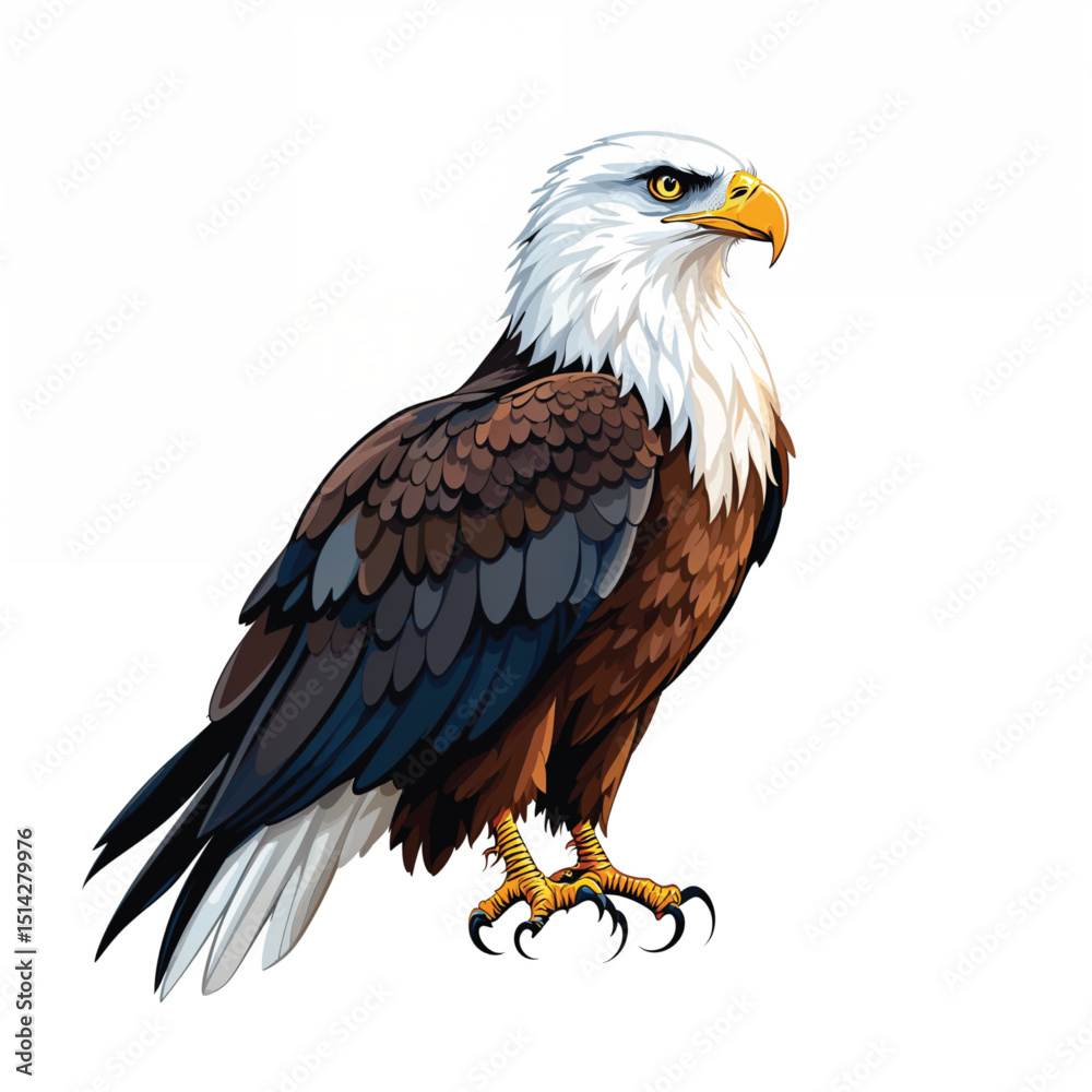 Obraz premium american bald eagle Cartoon Vector Illustration isolated