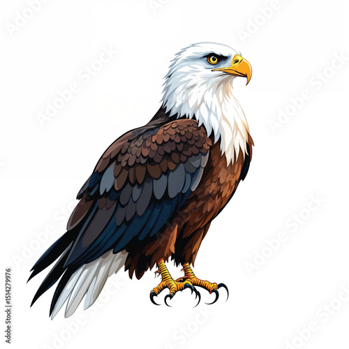 american bald eagle Cartoon Vector Illustration isolated