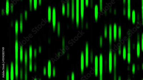 Green Neon Falling Lines in Seamless Sci-Fi Tech Abstract Digital Loop Animation