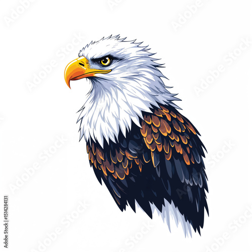 american bald eagle Cartoon Vector Illustration isolated