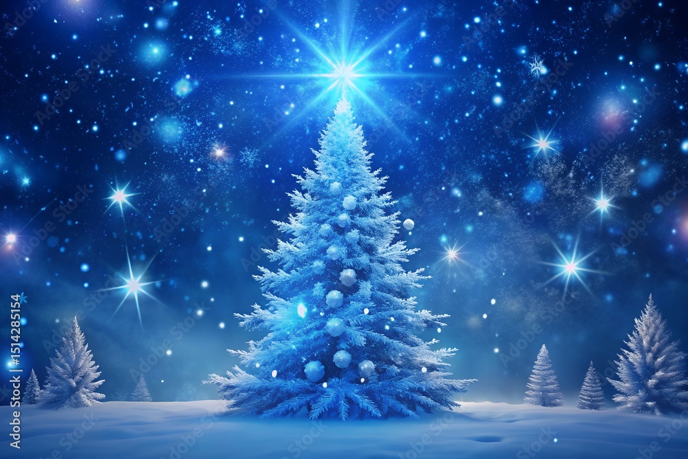 Magical Sparkling Christmas Tree Background Image