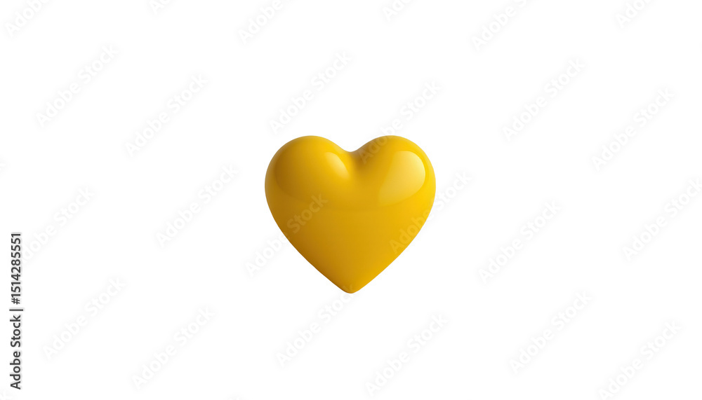 Fototapeta premium Bright Yellow Heart Shape Symbolizing Love, Affection, Friendship, and Positivity in Minimalistic Design