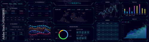 Visual large-screen interface design, vector UI templates
