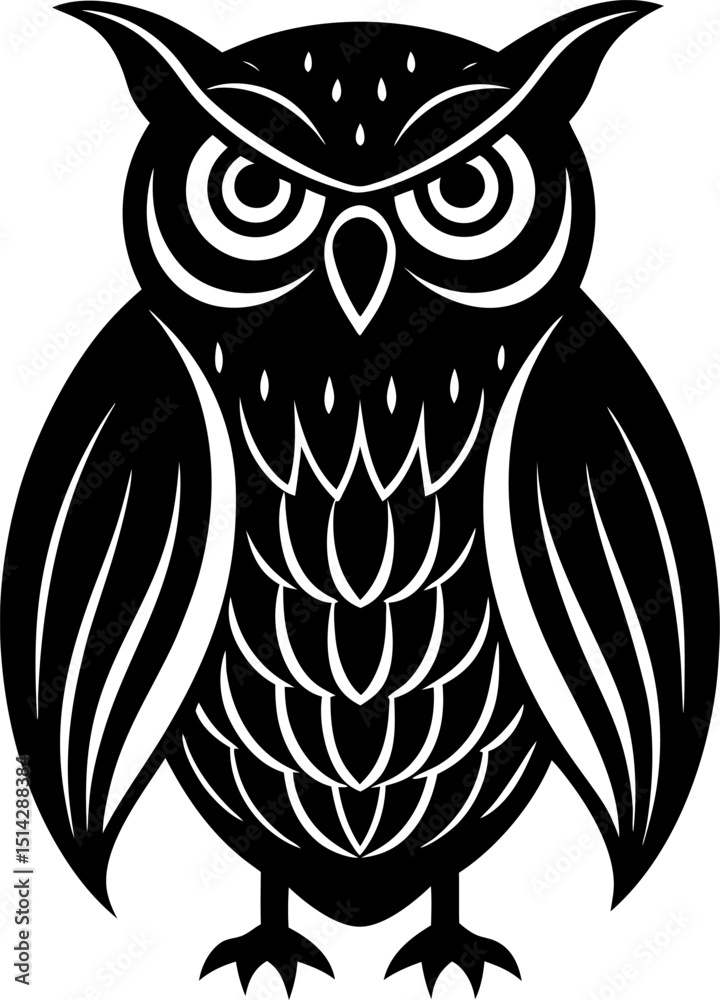 Fototapeta premium owl on white background