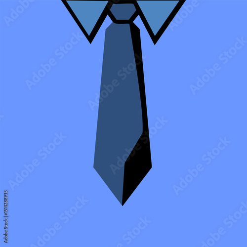 Minimalist blue tie vector for Father’s Day background, ideal for cards, posters, and stylish tribute to dad