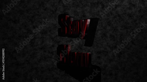Spinning Dark Red Stay Calm Text in Minimal Motion with Abstract Loop Animation