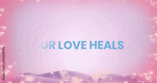 your love heal with stylish font and solid background