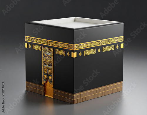 The Holy Kaaba in Masjid al-Haram, Makkah – Sacred Islamic Landmark and Pilgrimage Destination for Hajj and Umrah Worshippers from Around the World

