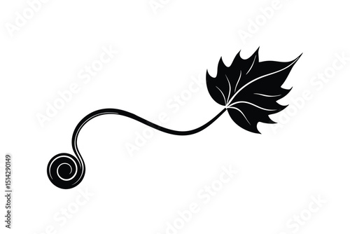 Maple seed spiraling downward in wind swept motion lioncut art illustration