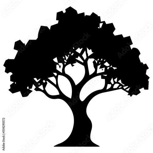 Effortless elegance meets modern ornamental tree designs in vector perfection