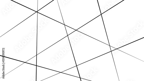 Abstract geometric pattern. Outline monochrome texture. Minimalist abstract background with intersecting black lines on a white surface.