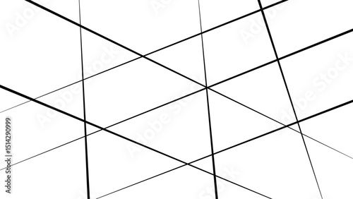 Abstract geometric pattern. Outline monochrome texture. Minimalist abstract background with intersecting black lines on a white surface.